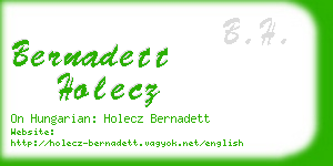 bernadett holecz business card